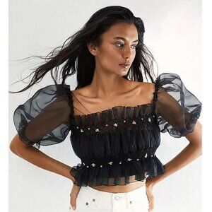 Free People Tach Clothing Pandora Organza Top XS